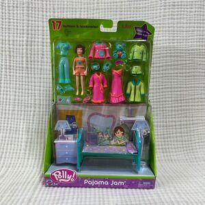 VTG 2003 Polly Pocket Pajama Jam Lila doll glow-in-the-dark fashion accessories